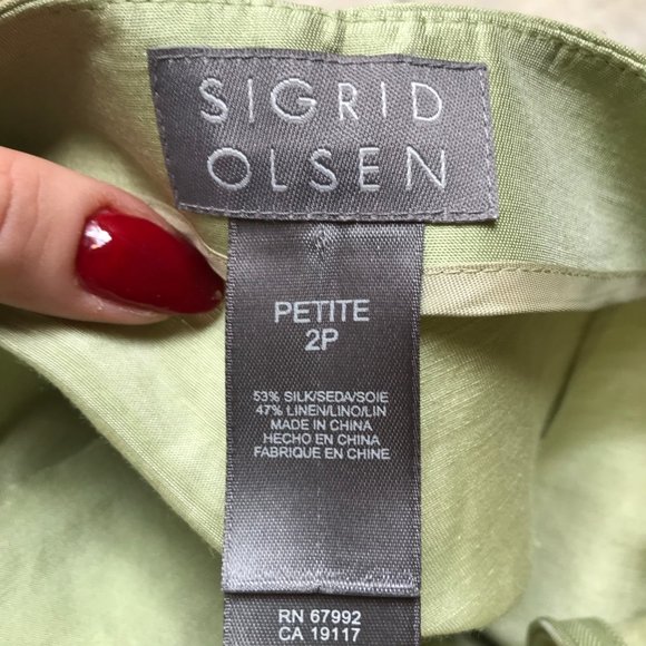SIGRID OLSEN SILK/LINEN PANTS - Picture 5 of 8